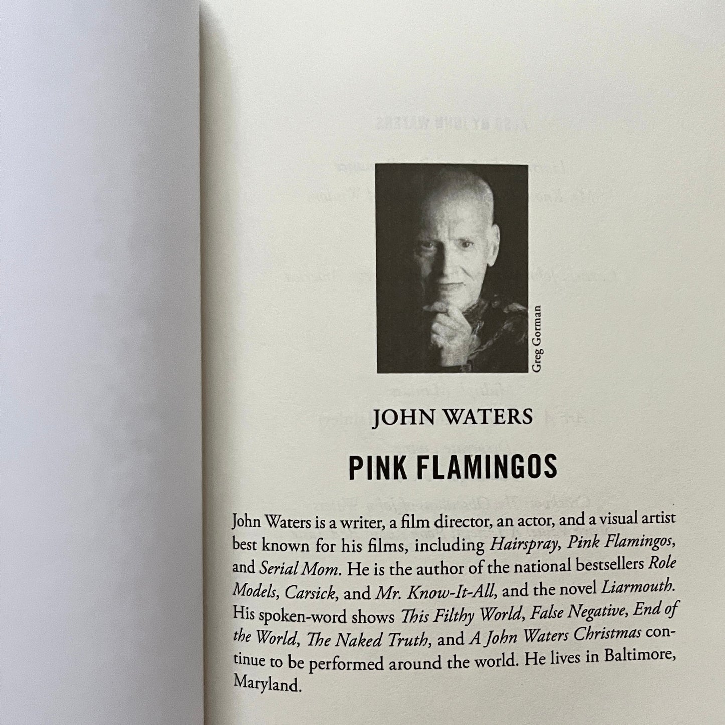 SIGNED Pink Flamingos Screenplay John Waters