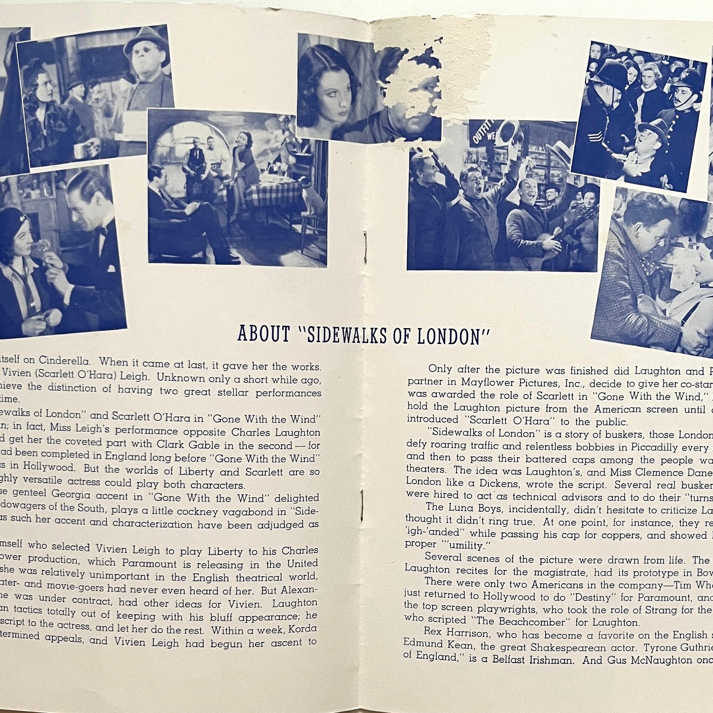 Sidewalks of London Vivien Leigh Charles Laughton Promotional Movie Booklet 1938