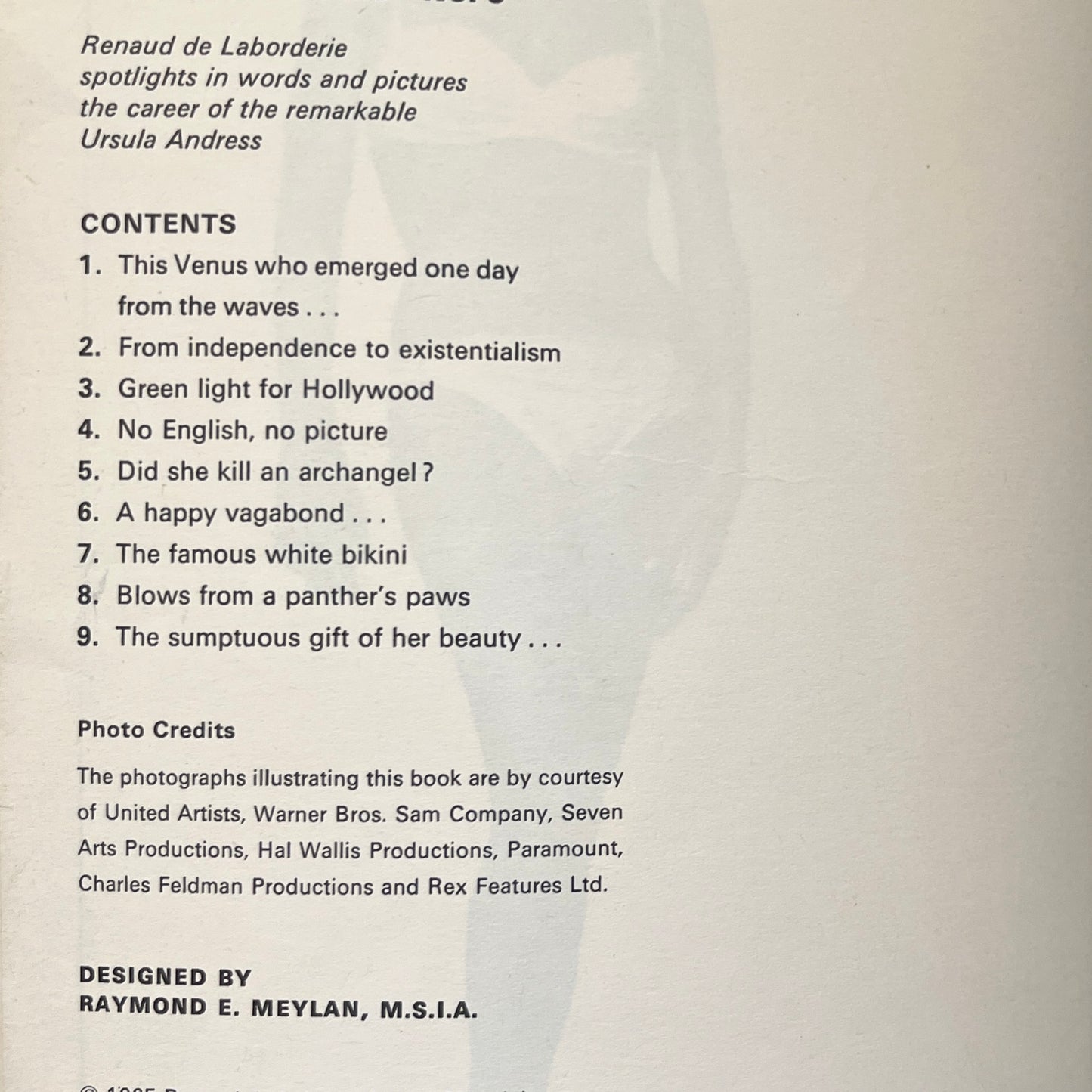 Ursula Andress The Great Ones - No.4 by Renaud De LaBorderie 1965