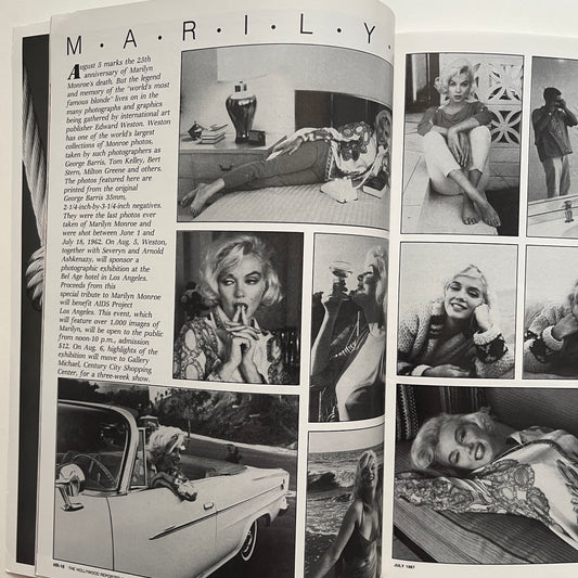 Marilyn Monroe: A Rare Collection of Photographs July 1987 Hollywood Reporter Magazine
