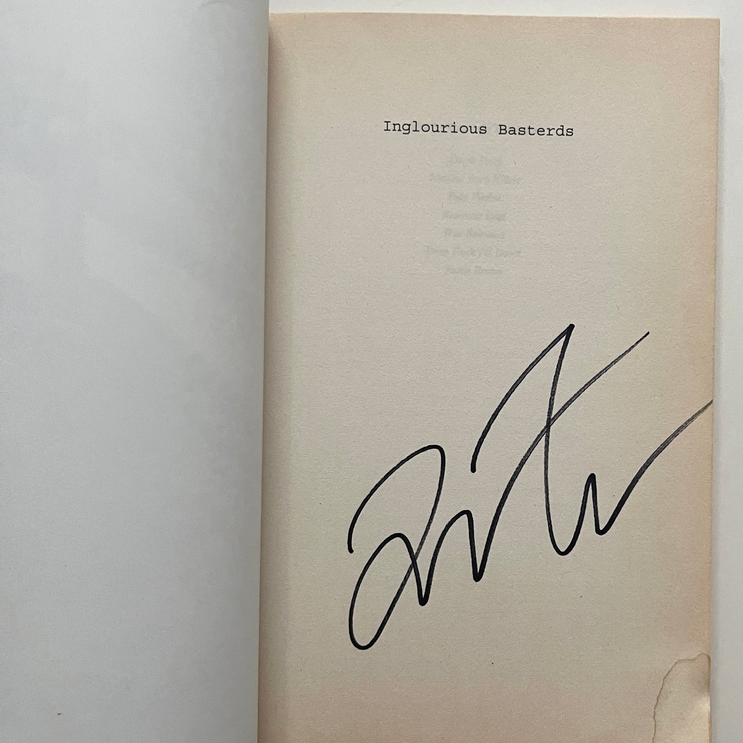 Signed Inglourious Basterds A Screenplay by Quentin Tarantino - Damaged