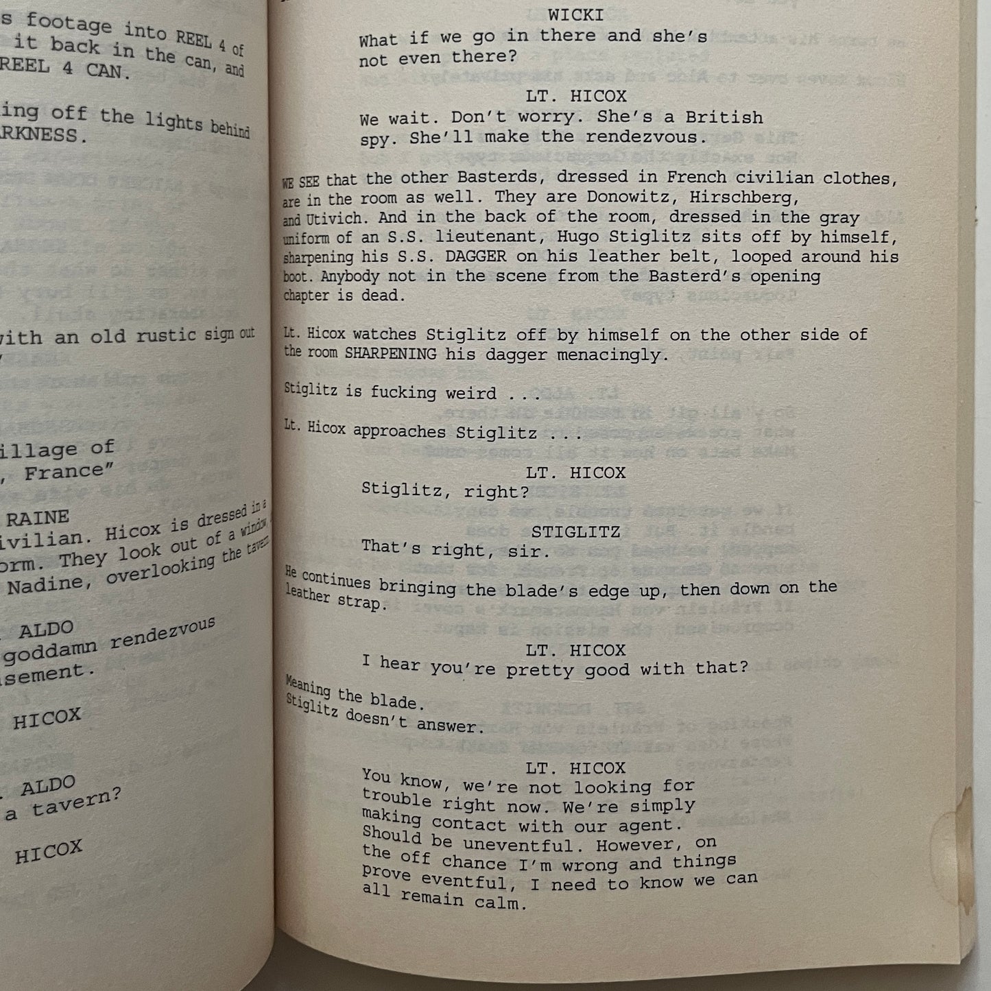 Signed Inglourious Basterds A Screenplay by Quentin Tarantino - Damaged
