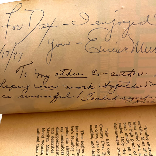 SIGNED Marilyn: The Last Months by Eunice Murray & with Rose Shade